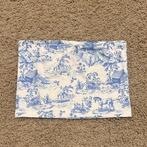 Edikted Blue and White Tube Top